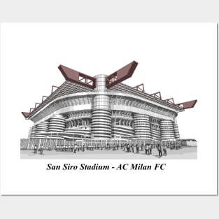 Drawing of San Siro Stadium @ AC Milan FC Posters and Art